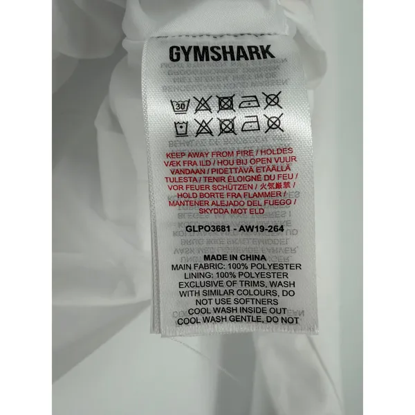 Gymshark Hoodie Windbreaker Cropped Oversized XS White Logo Pouch Pocket Active - Image 8