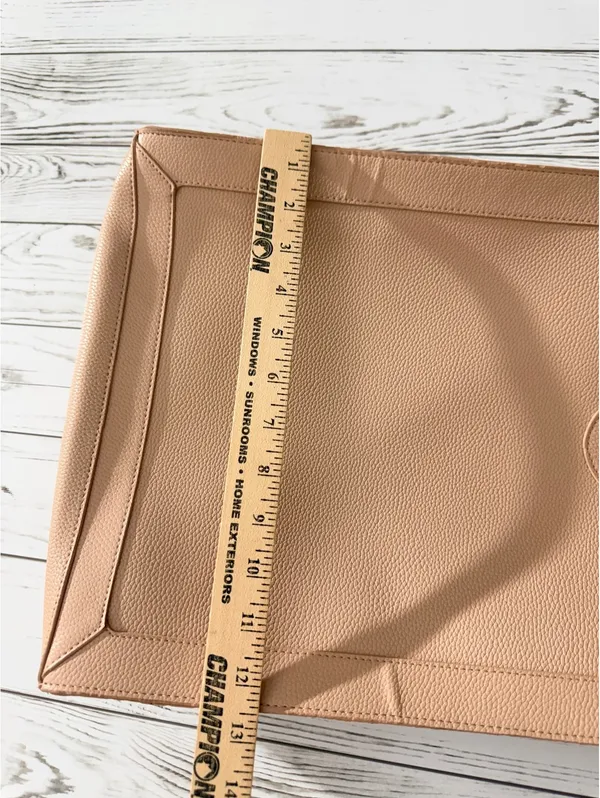 Michael Kors Large Taupe PVC Logo Strap North South Tote Bag Coral Gold - Image 11