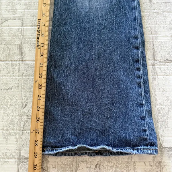 Levis Premium 70s Super High Rise Flare Slim Medium Wash Denim Blue Jeans Sz 28 - Image 7