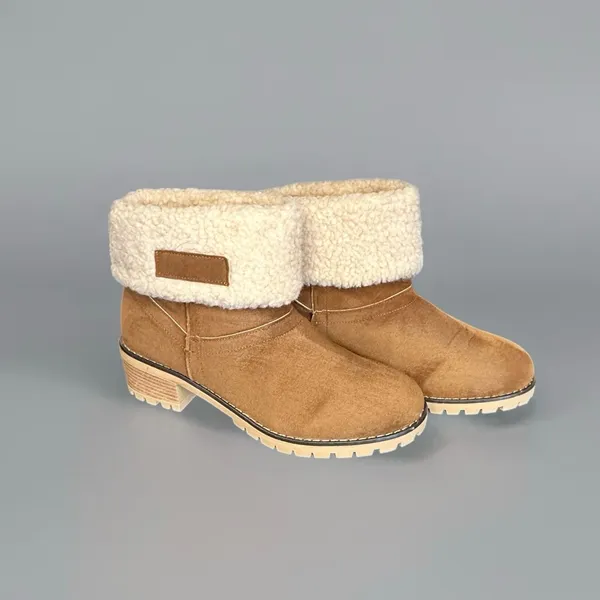 Source Unknown Women’s Brown Plush Lined Non-slip Winter Ankle Boot - Image 3