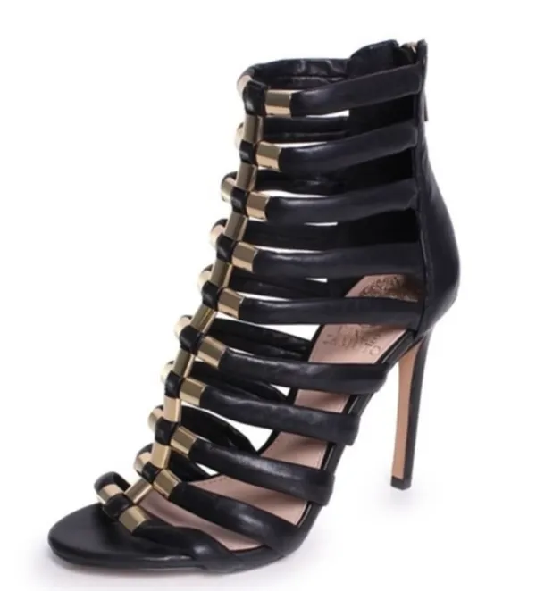 Vince Camuto Black Caged Gladiator High Heel Sandals - Image 8