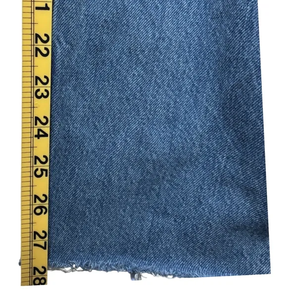 Zara Z1975 Low Rise Balloon Fit Jeans Faded Blue Raw Hem 100% Cotton Size 6 - Image 8