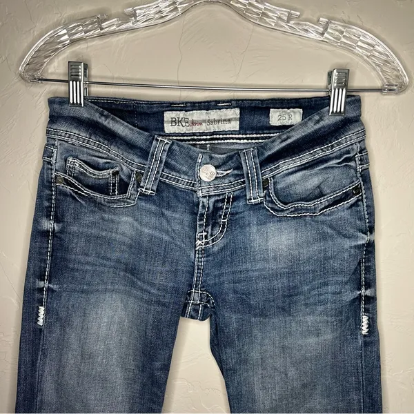 BKE Sabrina Low Rise Boot Cut Thick Stitch‎ Denim Jeans - Image 2