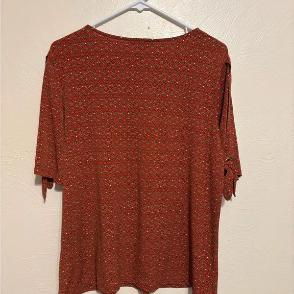 Liz Claiborne Orange Tie Front Relaxed Blouse - Image 8