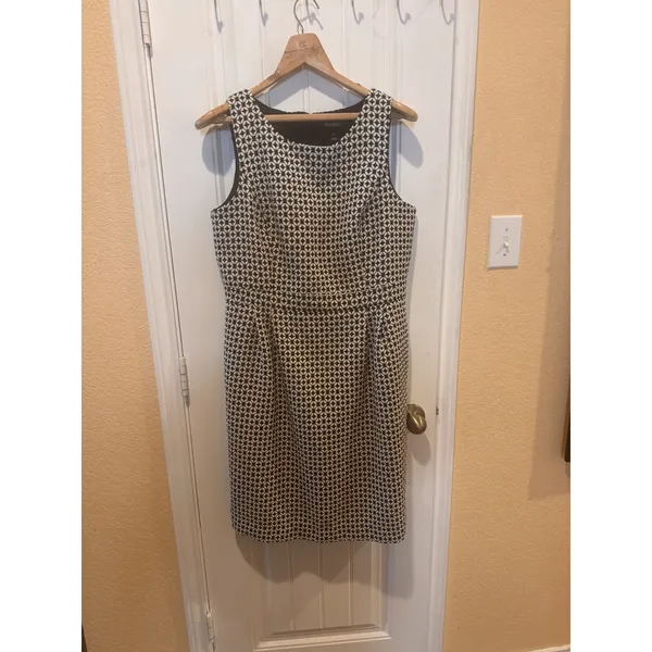 WHITE HOUSE BLACK MARKET black and white dress SZ 14 - Image 4