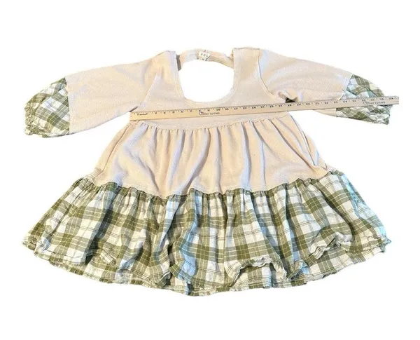 Shades Of Fall 3/4 Sleeve Plaid Rib Knit Tiered Tunic Balloon Sleeve Women’s Med - Image 10