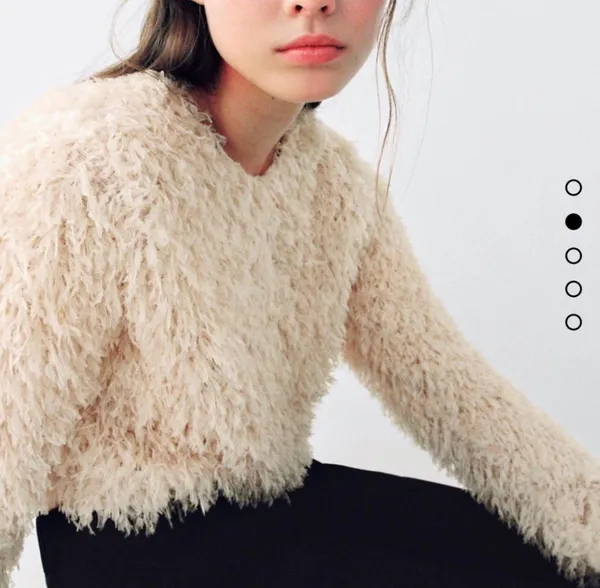 Zara Cream Feather Effect Sweatshirt Sweater Top - Image 9