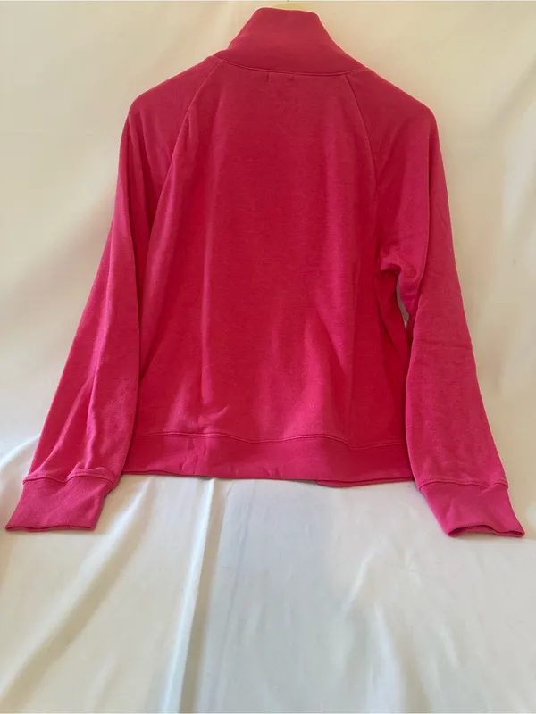 J. Crew Hot Pink Button-Shoulder Turtleneck Sweater - Image 3