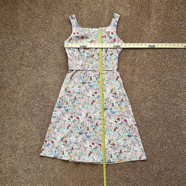 Harold's Dress 4 Sleeveless Shift Midi Paisley Summer Whimsy Pastels Twee Retro - Image 7