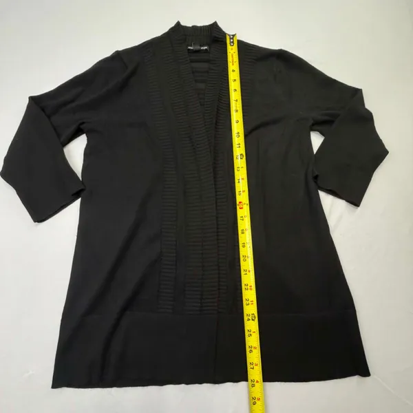 Cable & Gauge Black Open Front Cardigan Size L - Image 3