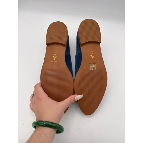 Women’s Anthropologie Size EU 39 Blue Suede Flats - Image 6