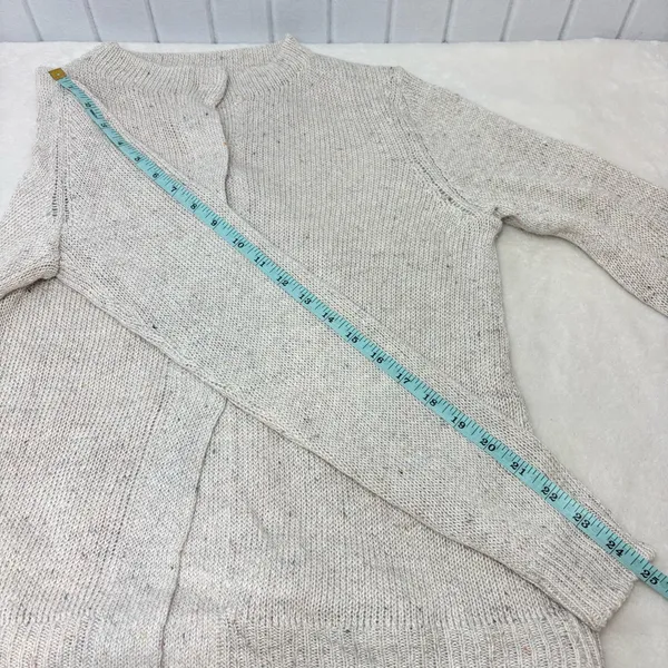 Lamberto Losani Linen Silk Blend Elegant Beige‎ Women's Cardigan Size S - Image 10