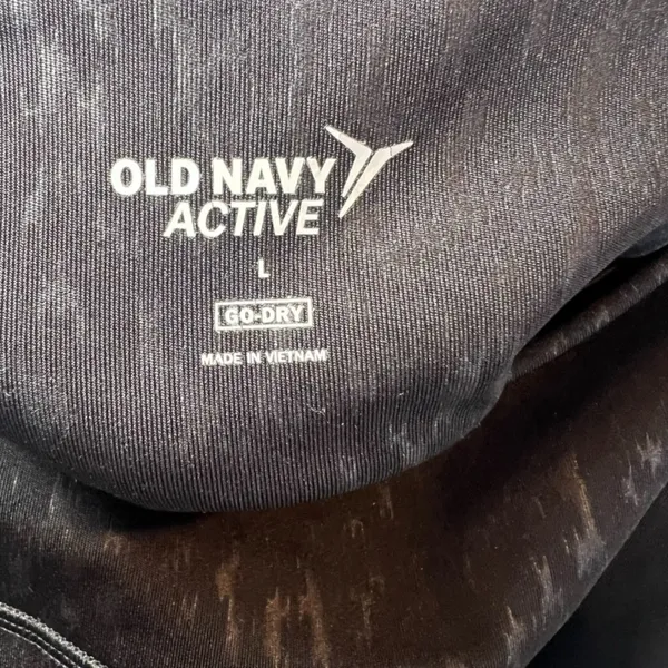 Old Navy Active Go-Dry Athletic Bike Shorts Black Cheetah Print Pocket Tie Large - Image 8