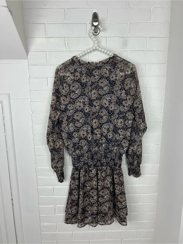 Veronica M Patterned Drop Waist Long Sleeve Dress Size XS - Image 10