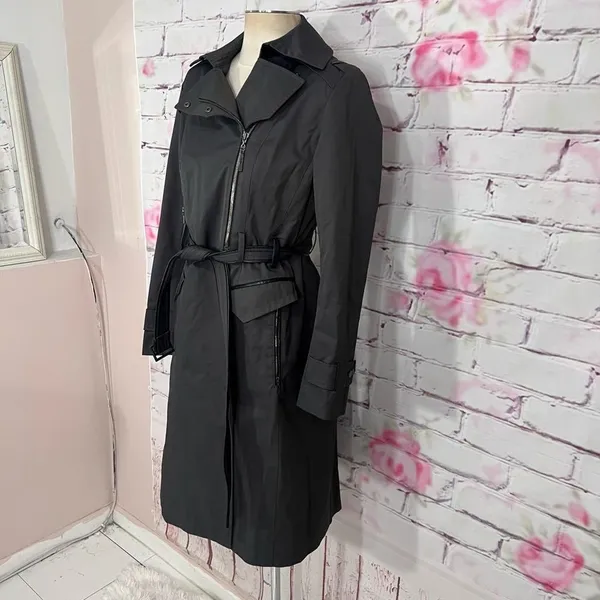 Cole Haan collection gray belted trench coat size 6 - Image 3