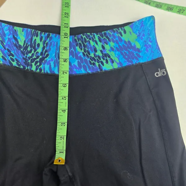 Alo Yoga Y2K Crop Wide Leg Pants Activewear Blue Print‎ Black Size Medium - Image 6
