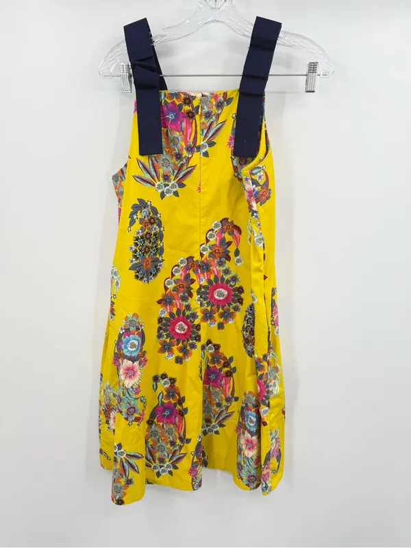 Anthropologie Maeve Sunniva Floral Yellow Shift Dress‎ Ribbon Straps Size XS - Image 4