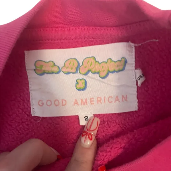 Good American x‎ The Phluid Project Powerful F*cking Woman Pink Sweatshirt Sz 2 - Image 5
