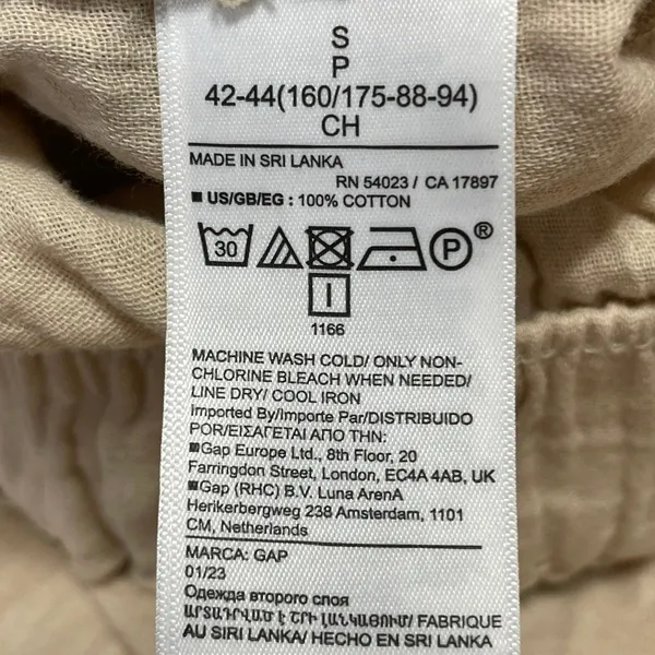GAP Women's Beige Pleated High Waisted Palazzo Wide Leg Baggy Trousers Pants S - Image 5