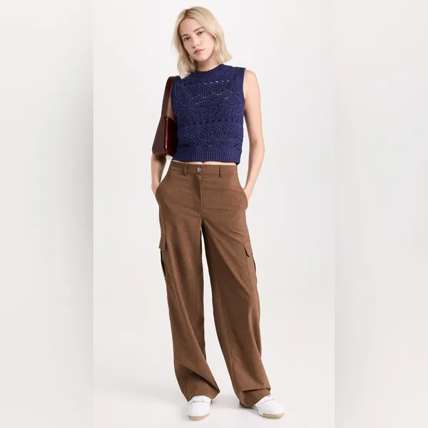 Madewell Open Stitch Sweater Vest in Navy S - Image 3