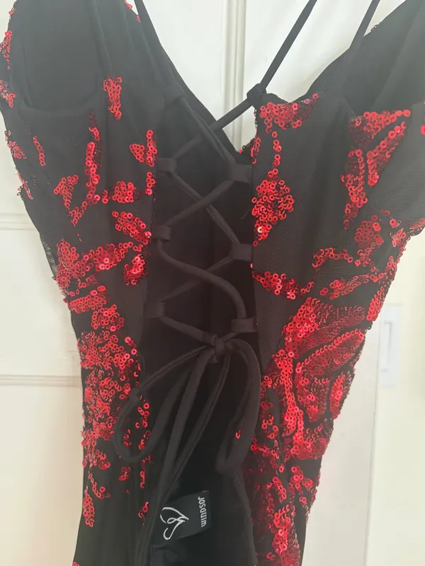 Windsor Angela Floral Sequin Dress Red Size M - Image 10