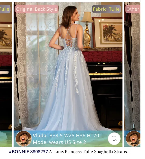 Levetir blue tulle and lace dress sz.S - Image 2