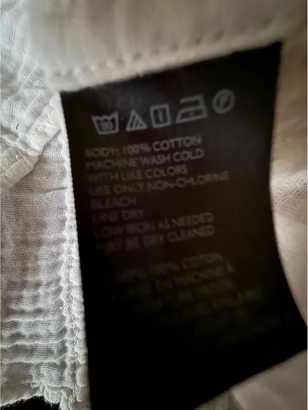 BDG White Button-Up Long Sleeve Shirt, Medium - Image 10