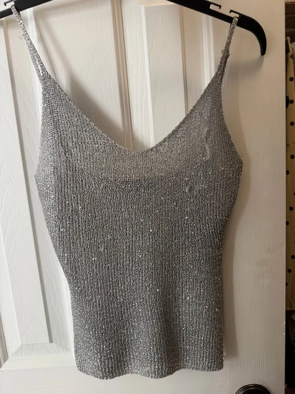 White Fox Boutique Sequin Tank Knit Top - Image 2