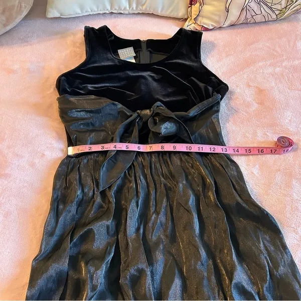Rabbit Rabbit Rabbit Designs vintage black sleeveless velvet satin dress 8 goth - Image 9