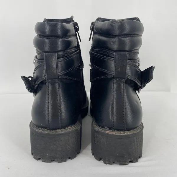 GBG Los Angeles Silea Chain Chunky Heel Moto Boots Size 8 - Image 5