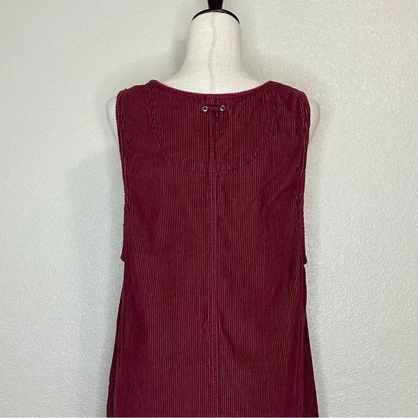 Blue J. 100% Cotton Corduroy Burgundy Button Down Sleeveless Dress - Image 8