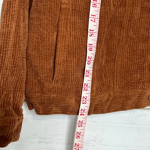 Umgee Color Block Corduroy Jacket Leopard Print Shacket Brown Size Medium - Image 6