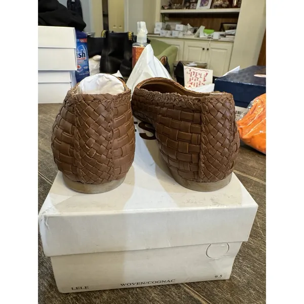FS Lele Woven Loafers‎ Cognac Brown Brazilian Leather Flat Slip-On Size 9.5 - Image 6