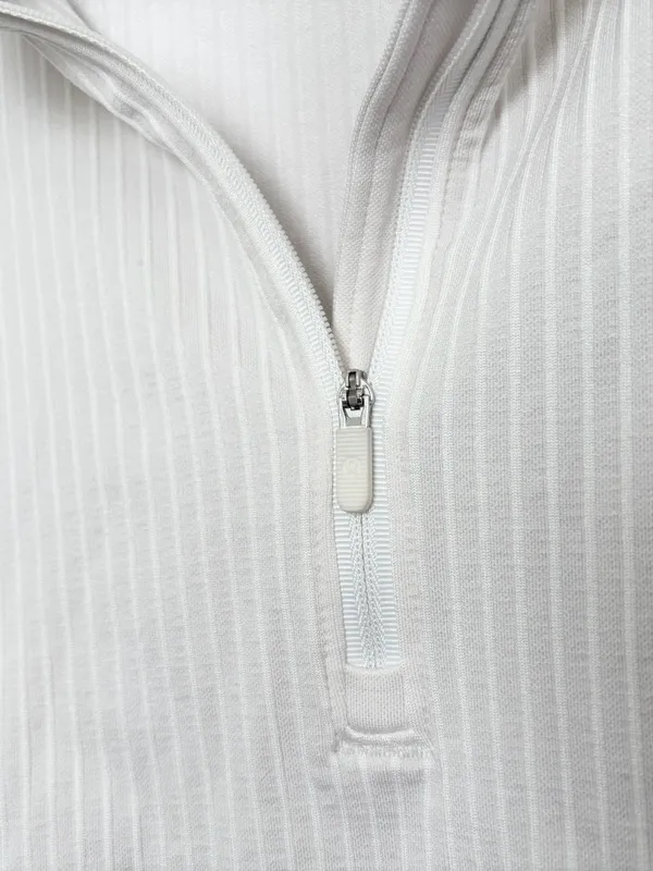 Lululemon Rest Less Cropped Half Zip, Rib White - Image 3