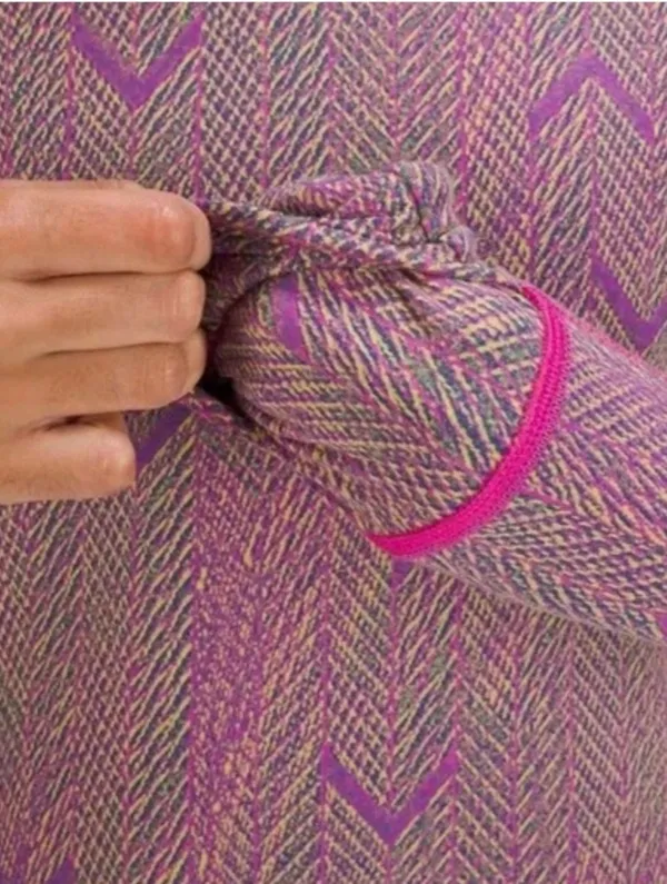 Lululemon Swiftly Tech Long Sleeve Crew Shirt Chevron Knit Purple Yellow Size 6 - Image 3