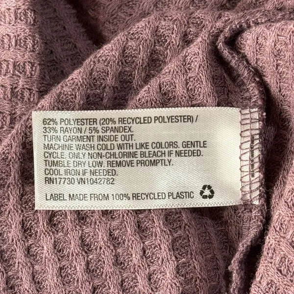 Wild Fable XX-Large Crop Top Waffle Knit Long Sleeve Cowl Neck Stretch Purple - Image 7