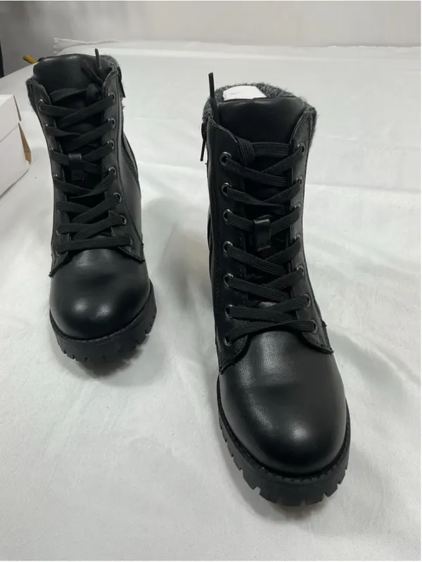 Womans New Bamboo Chief 18 Platform Ankle Boots Size 9 Black - Image 2