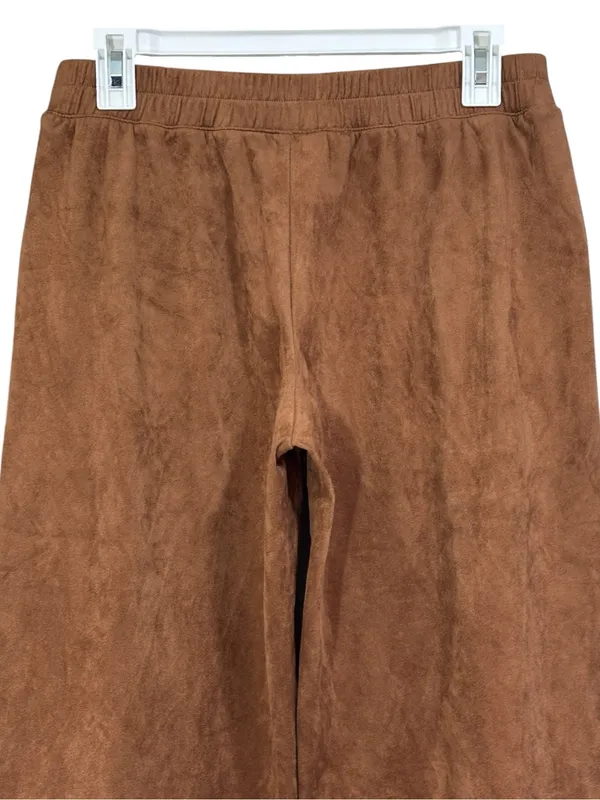 Chicos Tan Neutral Faux Suede Cropped Wide Leg Pants Size XS Womens - Image 6