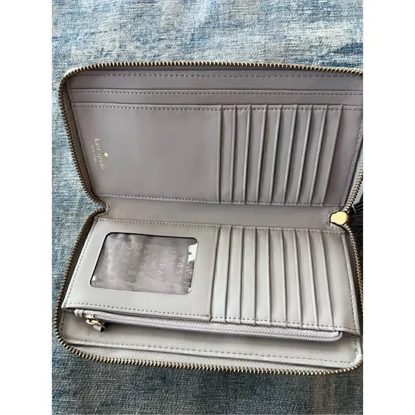 Kate Spade Gray Grove Street Anita Clutch Wristlet Wallet - Image 3