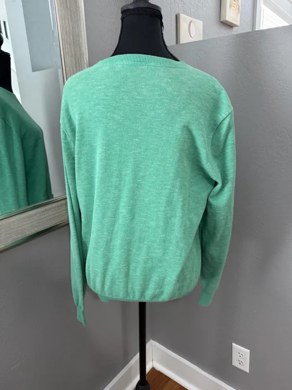 J. Crew Green Pullover Crewneck Preppy Casual Sweater Size Medium. - Image 3