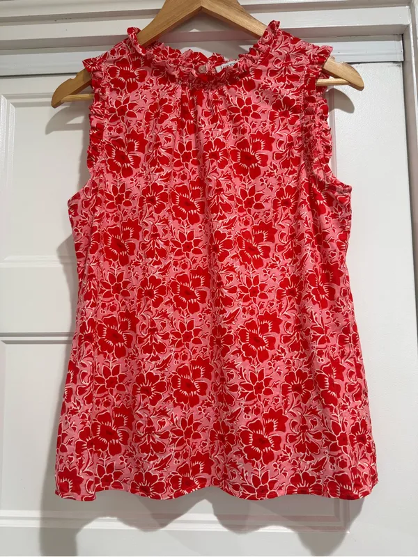 J.Crew Linen blend sleeveless ruffle top - Image 4