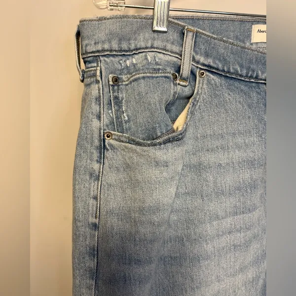Abercrombie & Fitch Curve Love Crossover Dad High Rise Straight Leg Jeans Sz 16 - Image 10