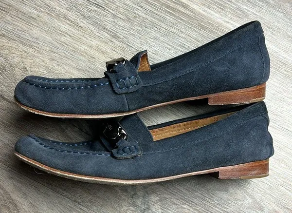 Coach Blue Suede Loafers Size 7.5 B - Image 10
