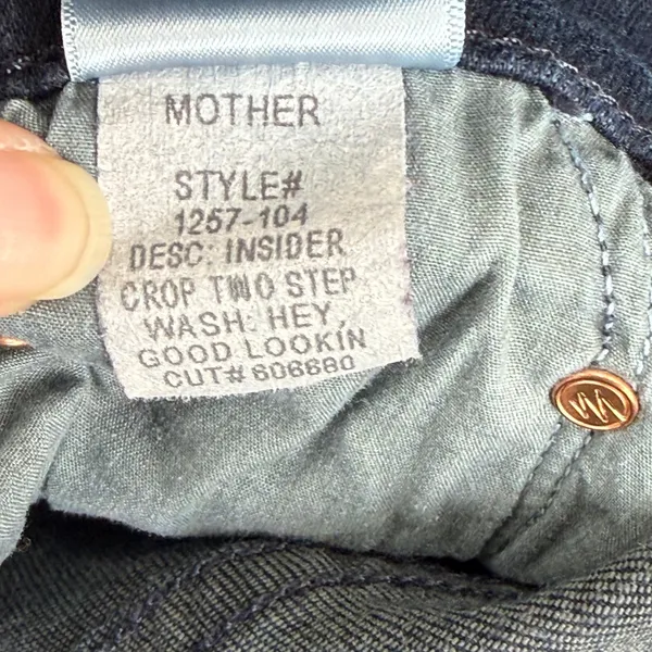 Mother Insider Crop Two Step Fray Jeans Hey Good‎ Lookin Dark Wash Step Hem 26 - Image 4