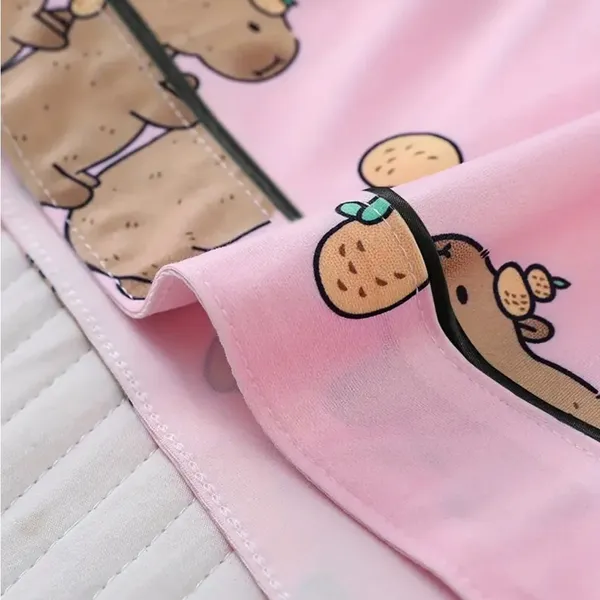 Pink Teddy Bear Pajama Set with Piping Details - Image 6