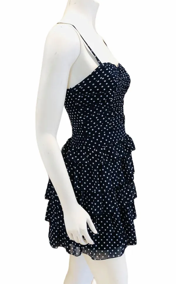 Blue & White Polka Dot Dress Size M - Image 5