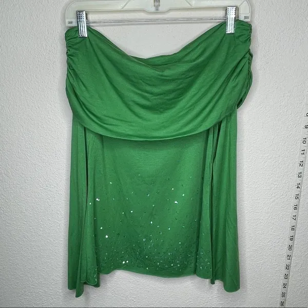 Kudu Off Shoulder Top Sequins Green - Image 7
