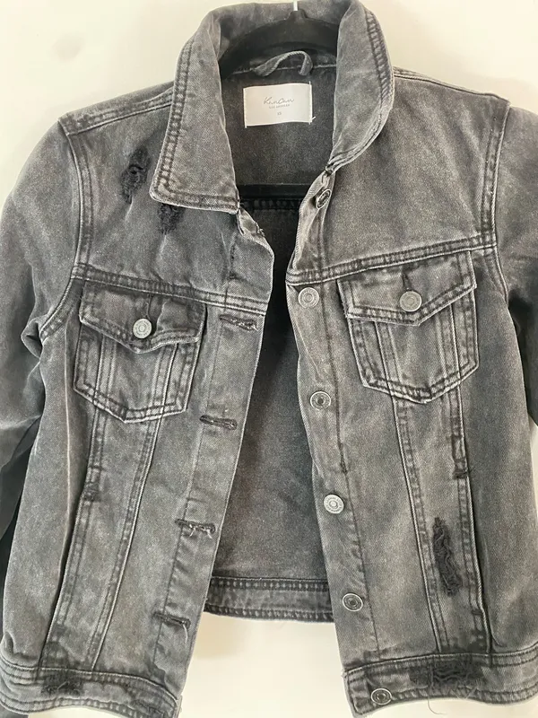KanCan USA Jean Jacket Black Distressed - Image 2