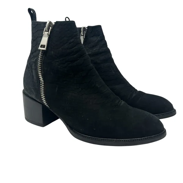 Jeffrey Campbell Ibiza Boone Chelsea Boots‎ Croc Embossed Suede Black US 8 - Image 3