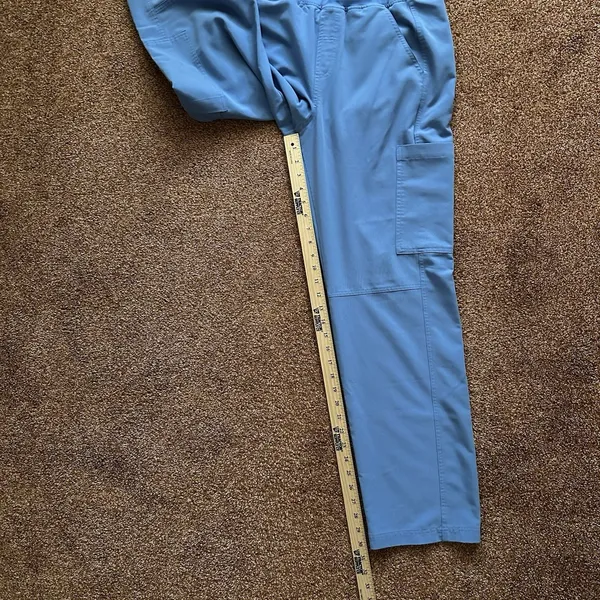 Figs Scrubs Pants Women’s Med Utility Nursing Blue Cargo Drawstring Pull On - Image 8